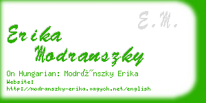 erika modranszky business card